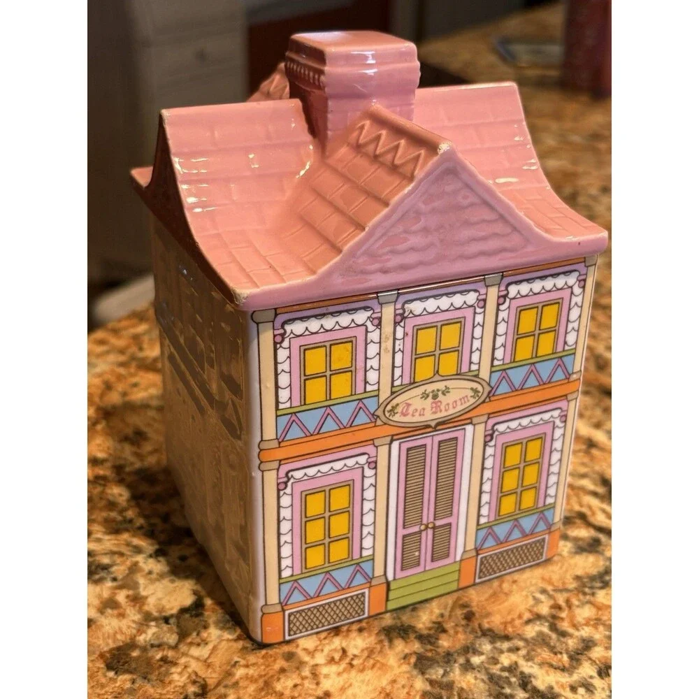Vintage 1989 Avon Townhouse Canister Tea Room Kitchen Canister Cookie Jar